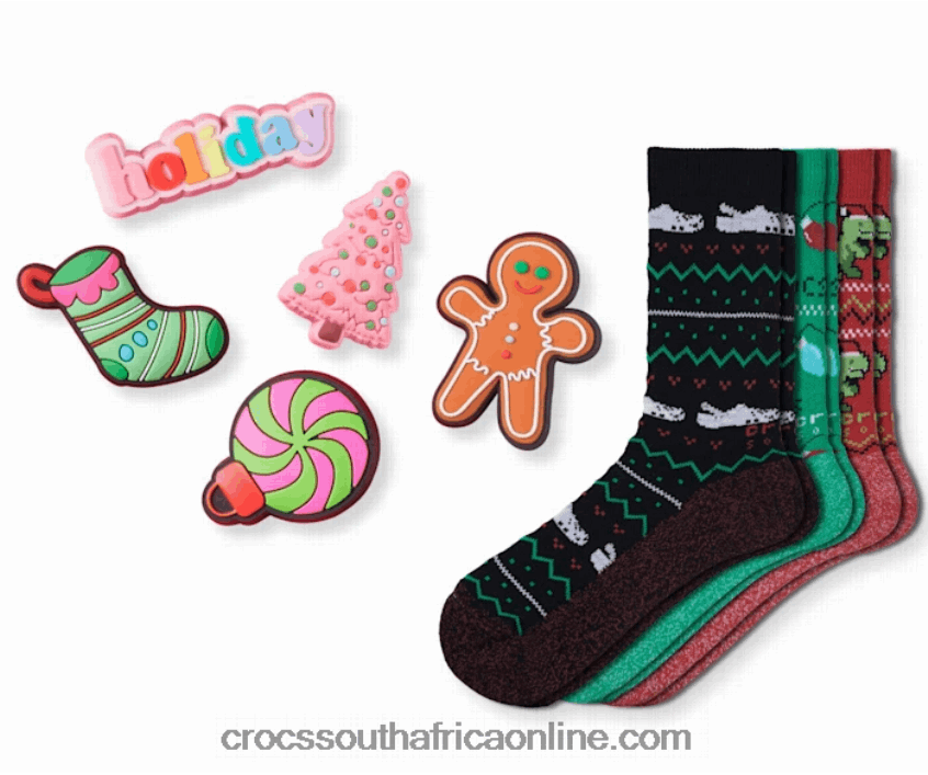 Holiday Stocking Stuffer Pack Black/Grass Green Crocs FBL6TX1223
