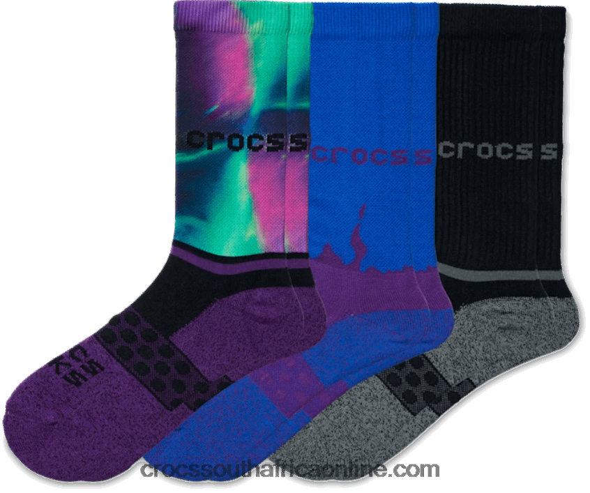 Socks Adult Crew Out Of This World 3 Pack Black/Multi Crocs FBL6TX1254