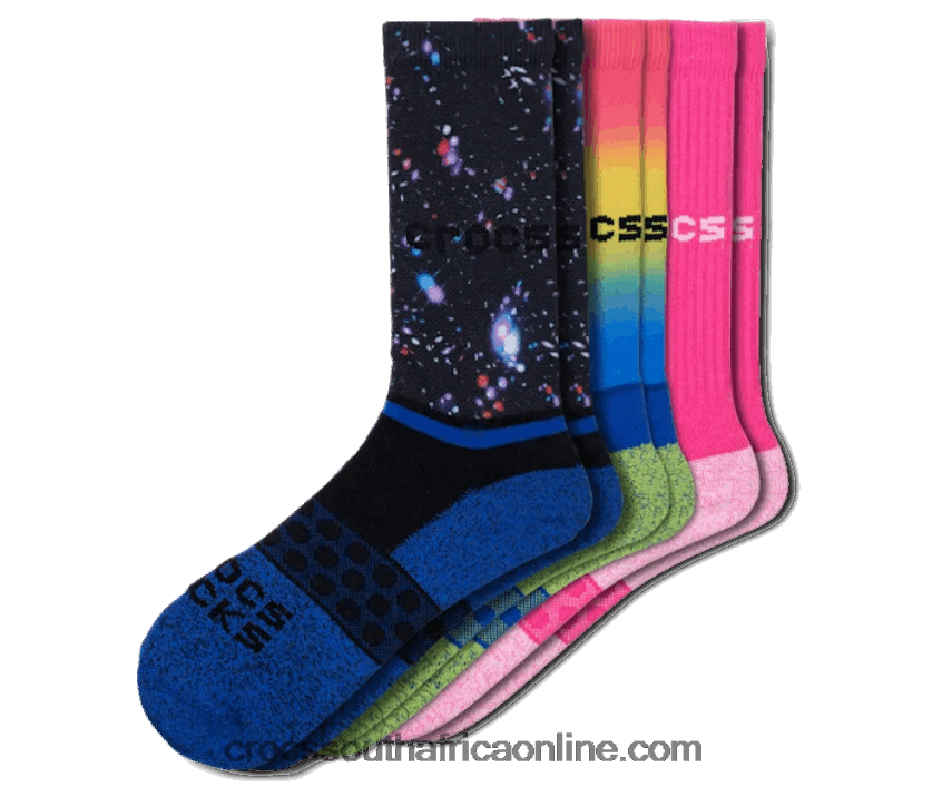 Socks Adult Crew Seasonal Out Of This World 3 Pack Black/Multi Crocs FBL6TX1215