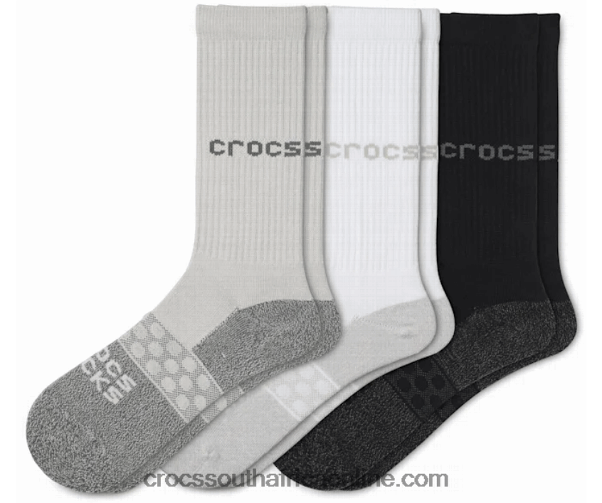 Socks Adult Crew Solid 3-Pack Multi Crocs FBL6TX1252