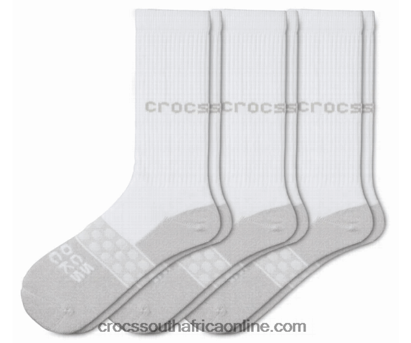 Socks Adult Crew Solid 3-Pack White Crocs FBL6TX1251