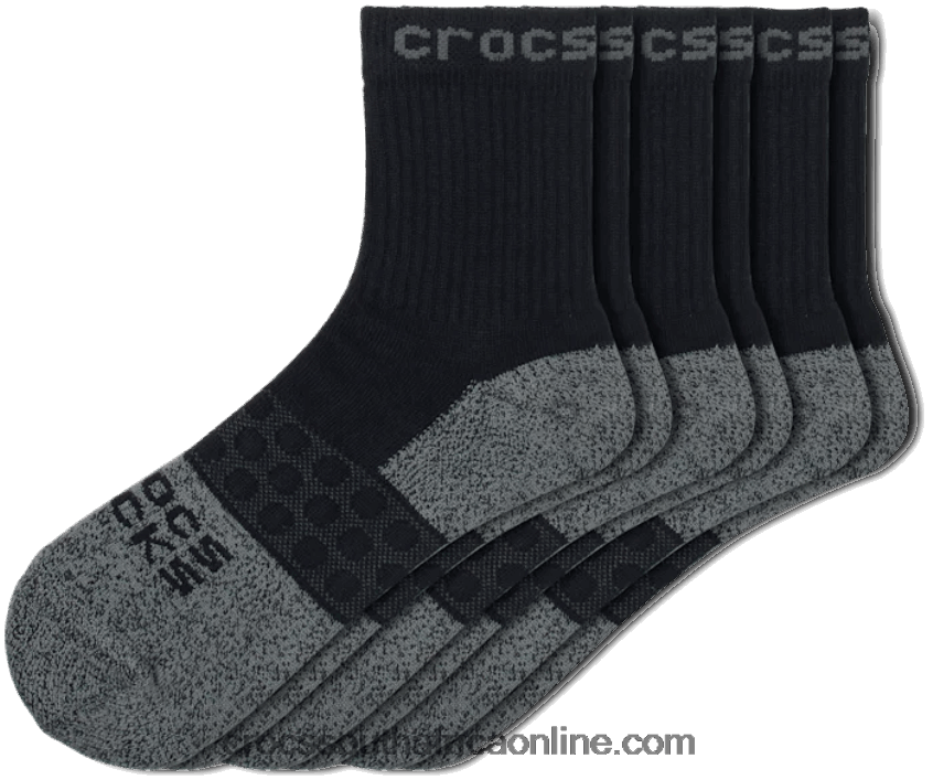 Socks Adult Quarter Solid 3-Pack Black Crocs FBL6TX1240