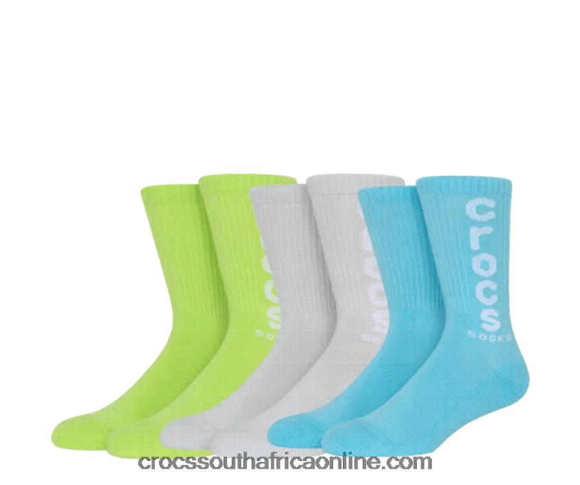 Socks Logo Crew 3-Pack Limeade/Multi Crocs FBL6TX1232