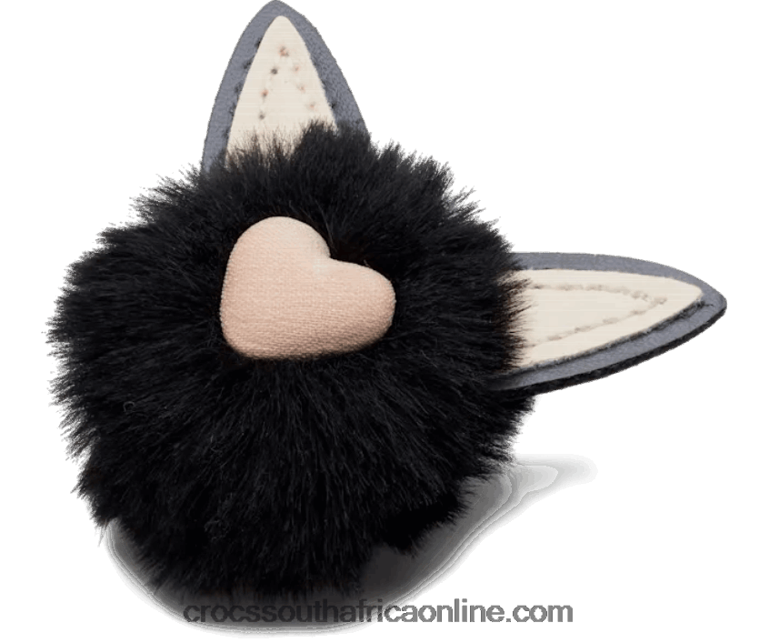 Black Puff Ball CatCrocs FBL6TX827