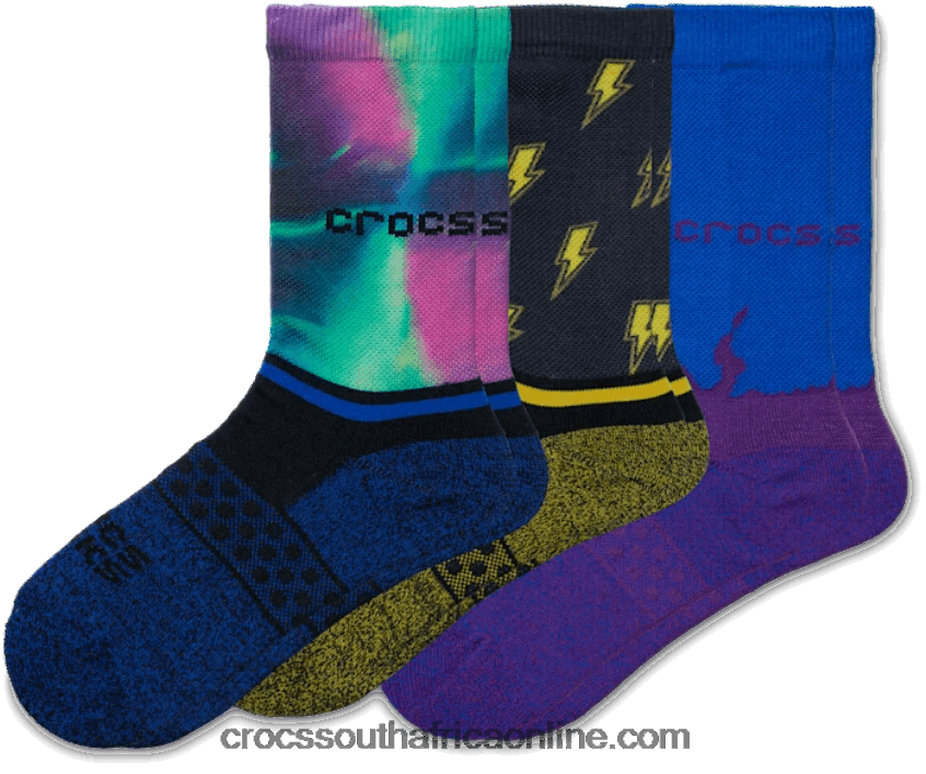 Kids Socks Crew Out Of This World 3-Pack Black/Multi Crocs FBL6TX1469