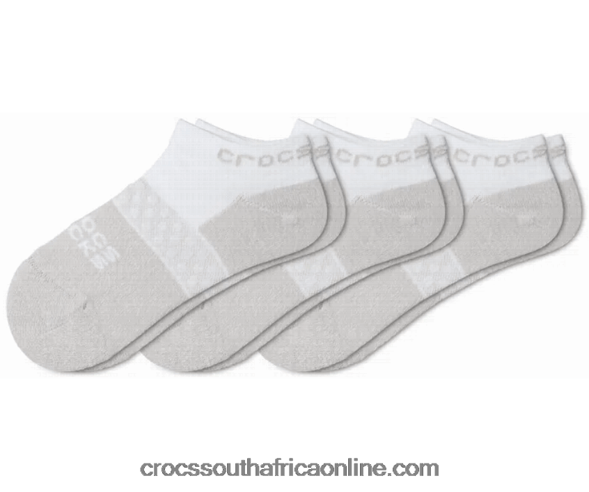 Kids Socks Low Evergreen 3-Packs White Crocs FBL6TX1467