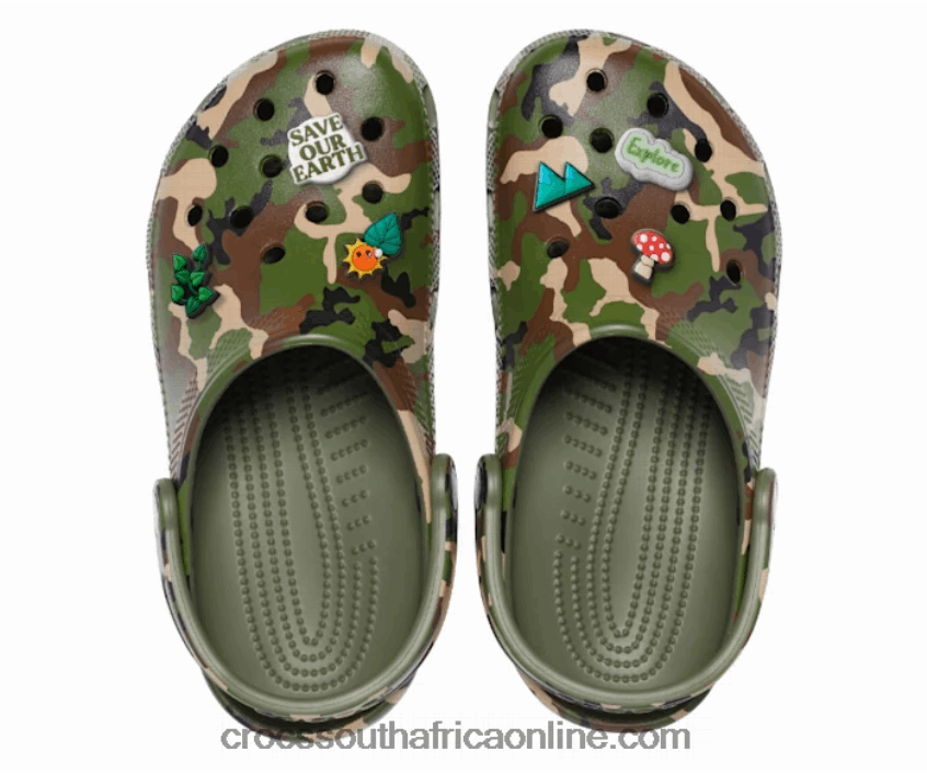 Men Sedona Prince Camo Pack Army Green/Multi Crocs FBL6TX1292