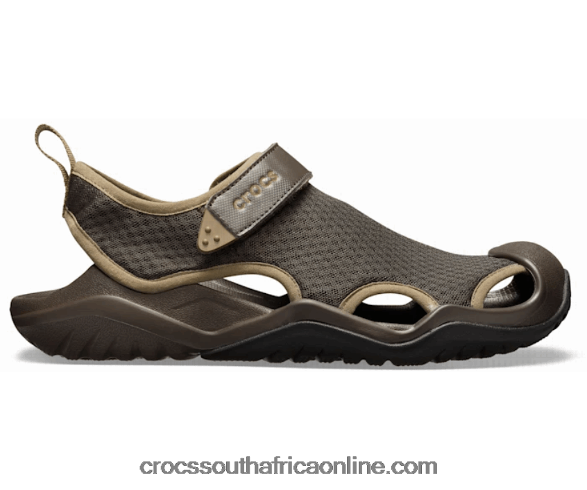 Men Swiftwater Mesh Deck Sandal Espresso Crocs FBL6TX1304