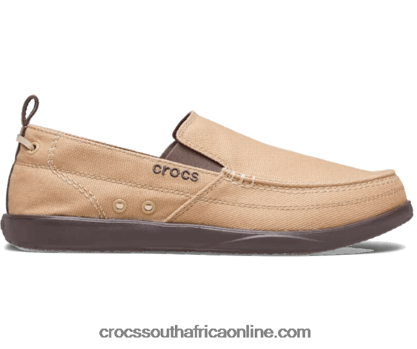 Men Walu Slip-On Khaki/Espresso Crocs FBL6TX1313