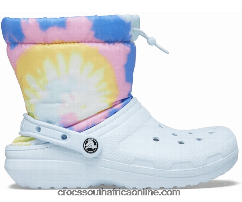 Women Classic Lined Neo Puff Tie Dye Boot Mineral Blue Crocs FBL6TX298