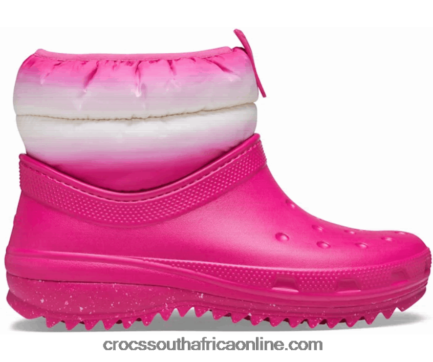 Women Classic Neo Puff Shorty Boot Candy Pink/Stucco Crocs FBL6TX350