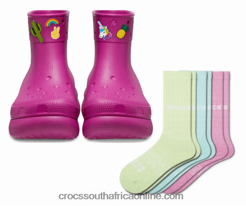 Women Rain Or Shine Pack Fuchsia Fun Crocs FBL6TX343