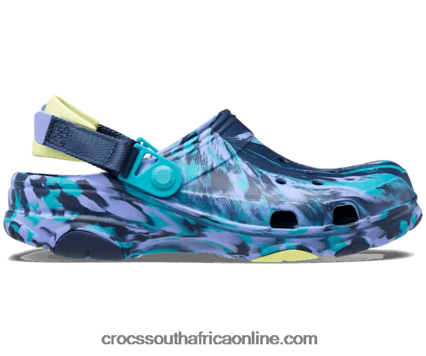 Women All-Terrain Marbled Clog Navy/Multi Crocs FBL6TX219