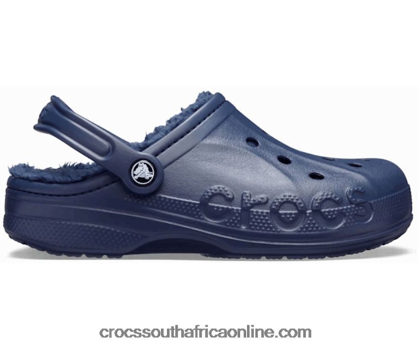 Women Baya Lined Clog Navy Crocs FBL6TX235