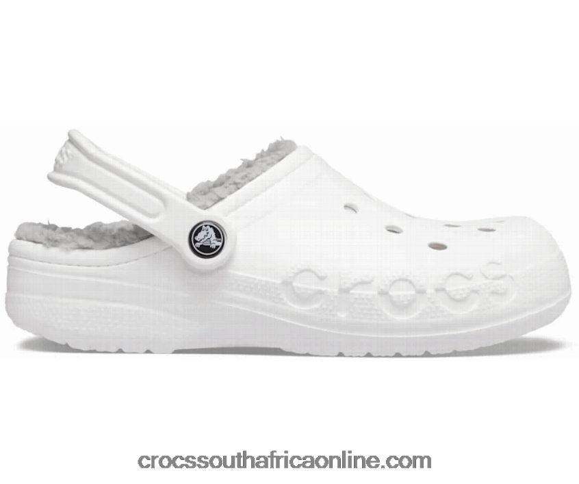 Women Baya Lined Clog White/Light Grey Crocs FBL6TX237