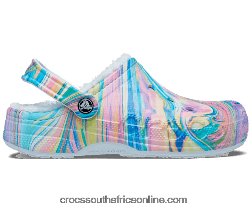 Women Baya Printed Lined Clog Mineral Blue/Multi Crocs FBL6TX251