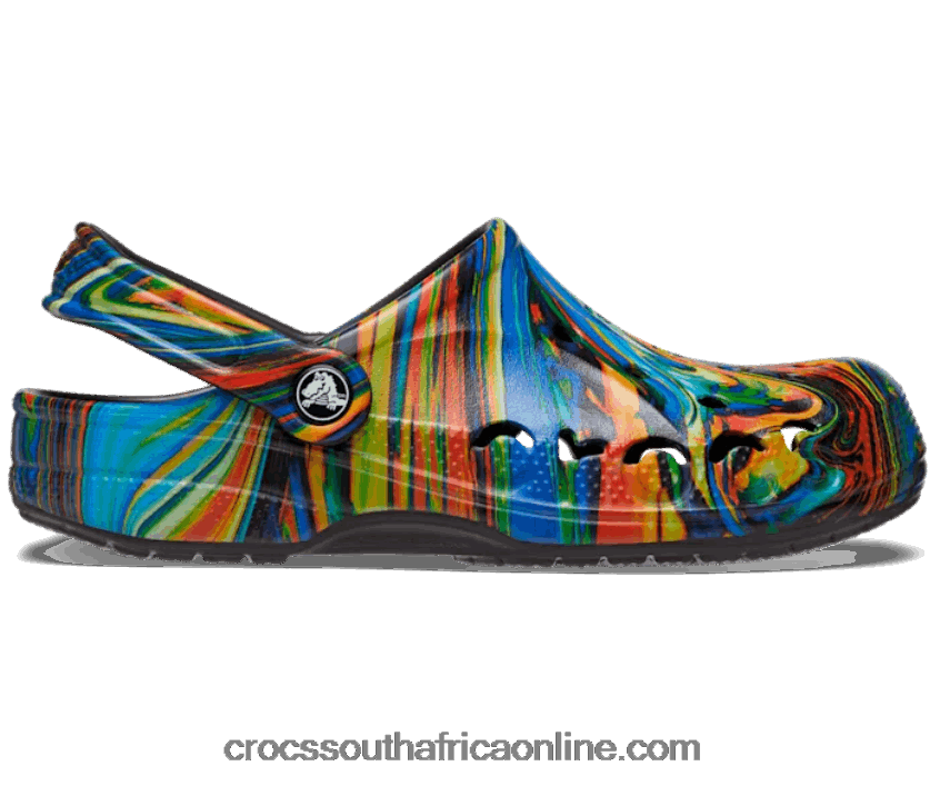 Women Baya Seasonal Printed Clog Black/Multi Crocs FBL6TX224