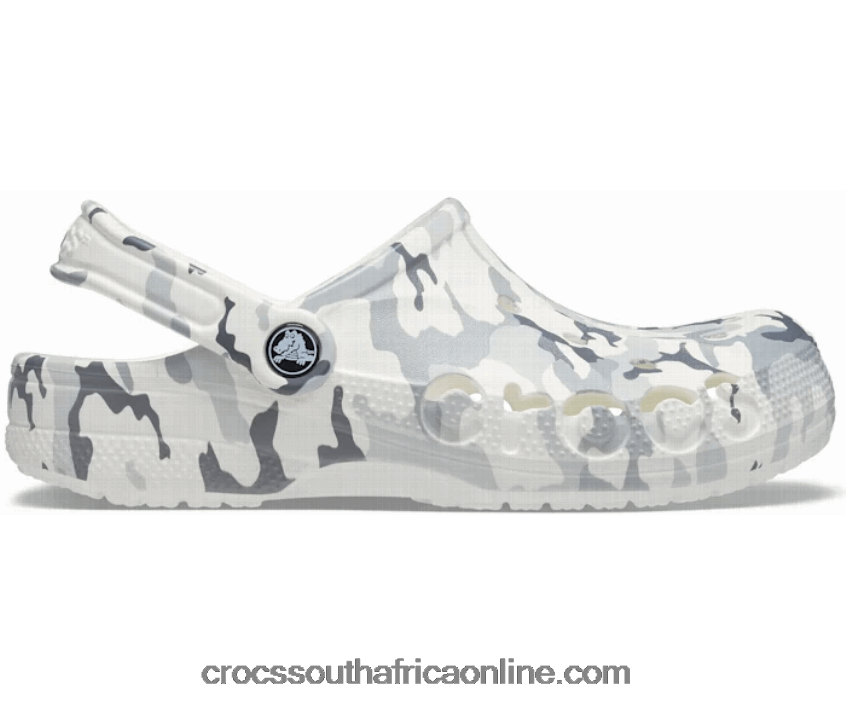 Women Baya Seasonal Printed Clog White/Camo Crocs FBL6TX222