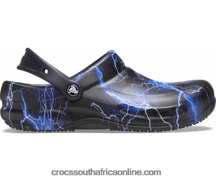 Women Bistro Graphic Clog Black/Lightning Bolts Crocs FBL6TX197