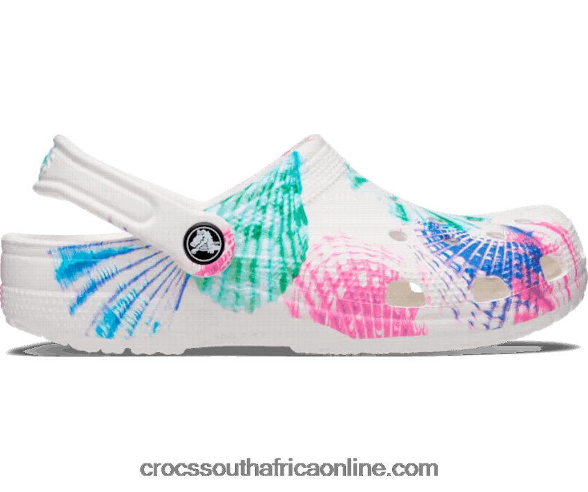 Women Classic Cyber Beach Clog Multi/White Crocs FBL6TX331