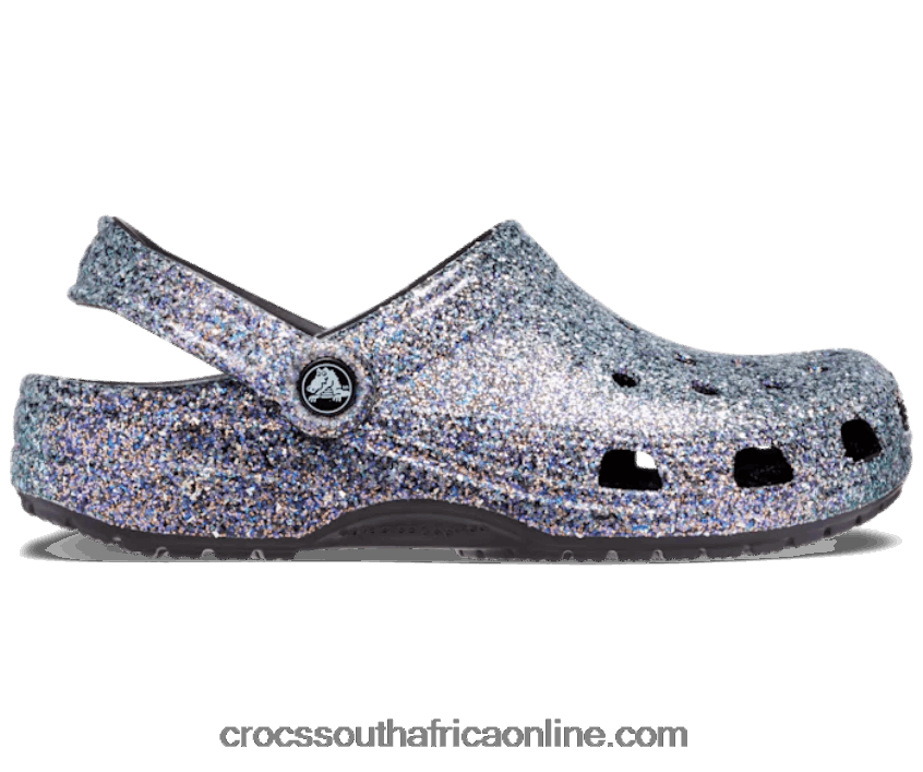 Women Classic Glitter Clog Black/Multi Crocs FBL6TX137