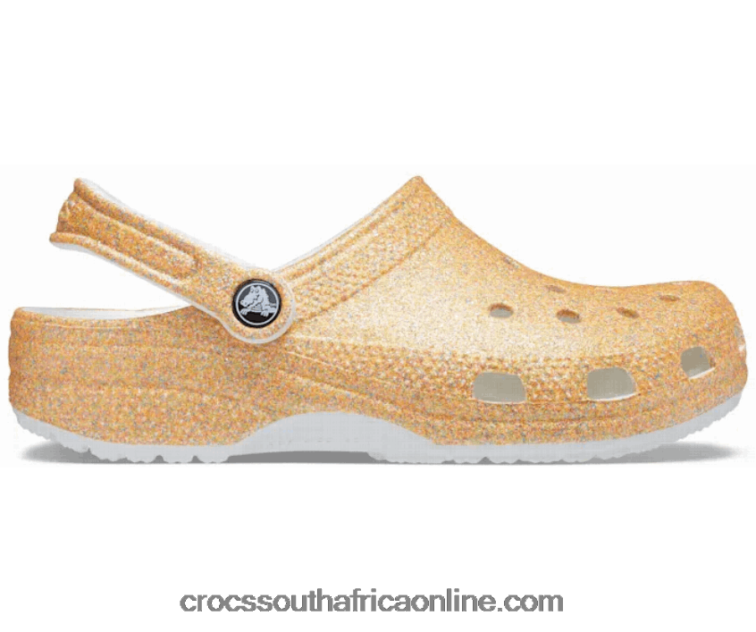 Women Classic Glitter Clog Orange Sorbet Glitter Crocs FBL6TX140