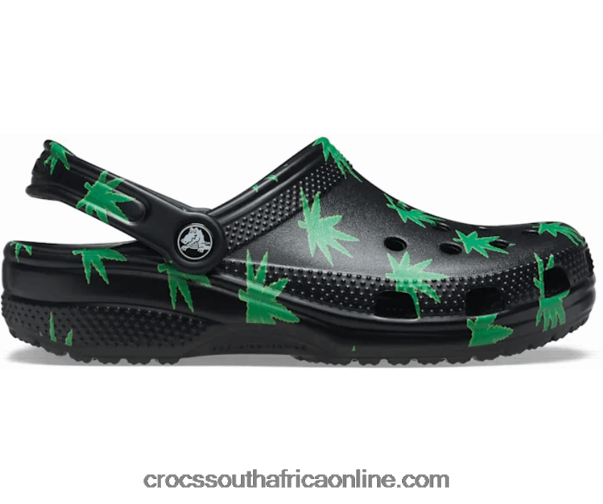 Women Classic Hemp Leaf Clog Black Crocs FBL6TX319