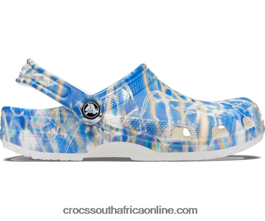 Women Classic Hyper-Real Clog Multi/White Crocs FBL6TX78