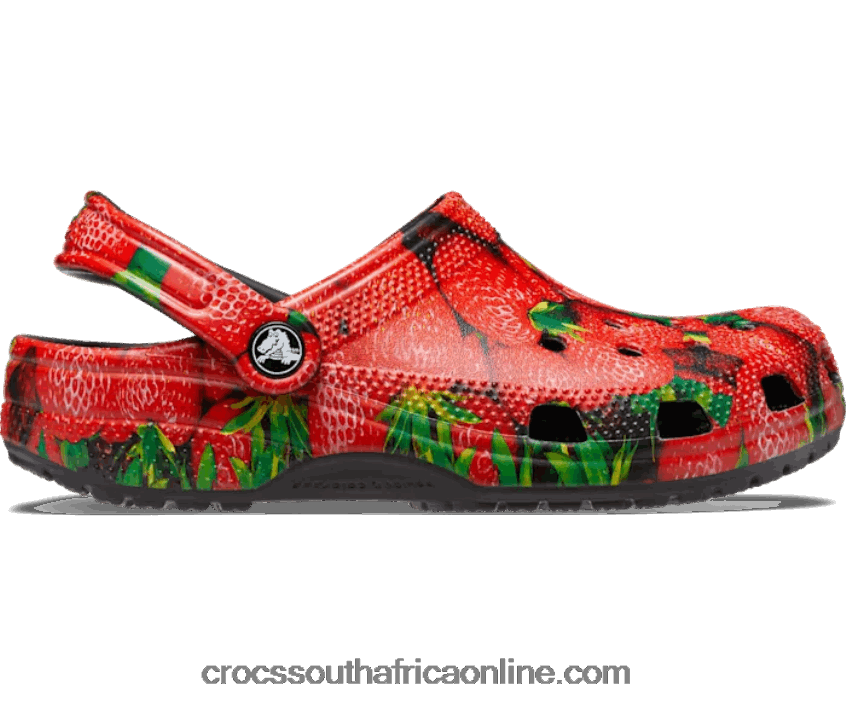 Women Classic Hyper-Real Clog Red/Black Crocs FBL6TX77