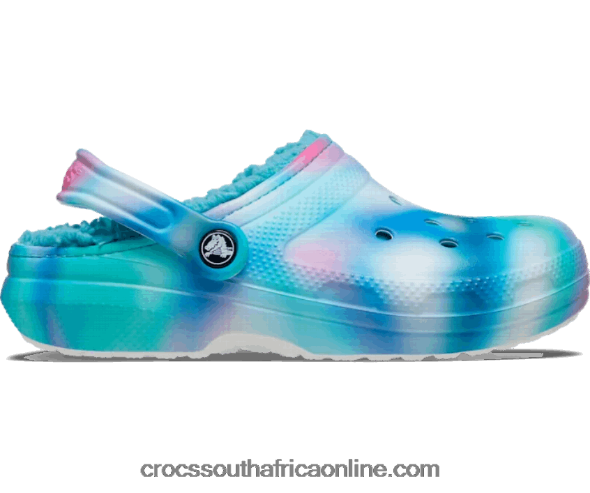 Women Classic Lined Solarized Clog Pure Water/Multi Crocs FBL6TX325