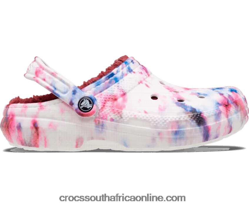 Women Classic Lined Tie-Dye Clog Garnet/Multi Crocs FBL6TX307