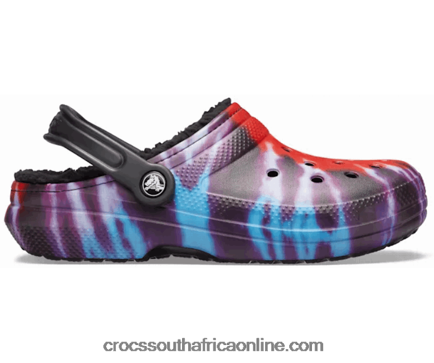 Women Classic Lined Tie-Dye Clog Multi/Black Crocs FBL6TX310