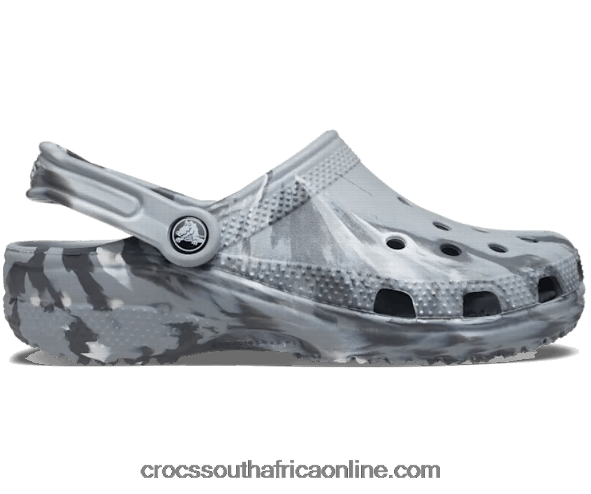 Women Classic Marbled Clog Light Grey/Multi Crocs FBL6TX90