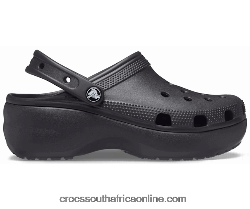 Women Classic Platform Clog Black Crocs FBL6TX125