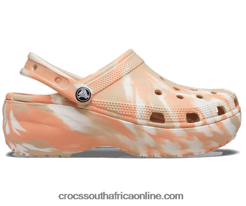 Women Classic Platform Marbled Clog Chai/Multi Crocs FBL6TX280