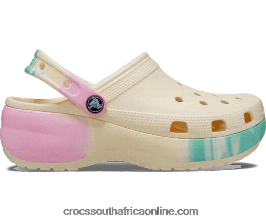 Women Classic Platform Ombre Clog Vanilla/Multi Crocs FBL6TX146