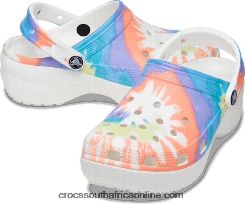 Women Classic Platform Tie-Dye Graphic ClogCrocs FBL6TX596