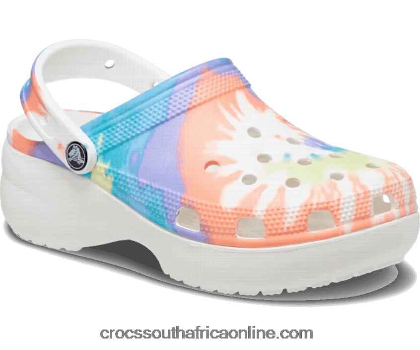 Women Classic Platform Tie-Dye Graphic ClogCrocs FBL6TX596