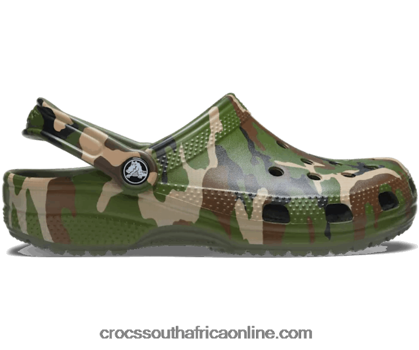 Women Classic Printed Camo Clog Army Green/Multi Crocs FBL6TX302