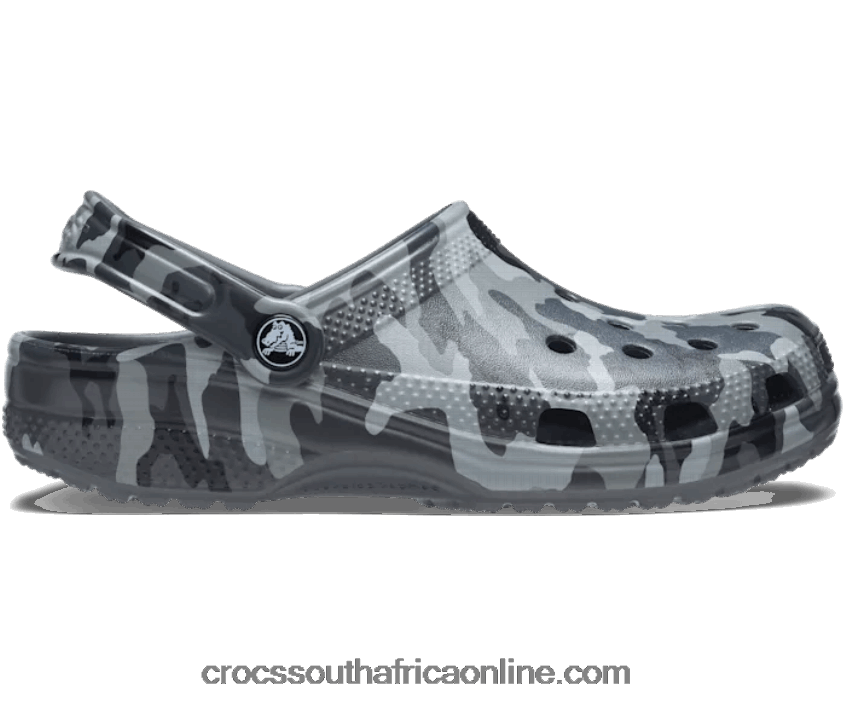 Women Classic Printed Camo Clog Slate Grey/Multi Crocs FBL6TX301