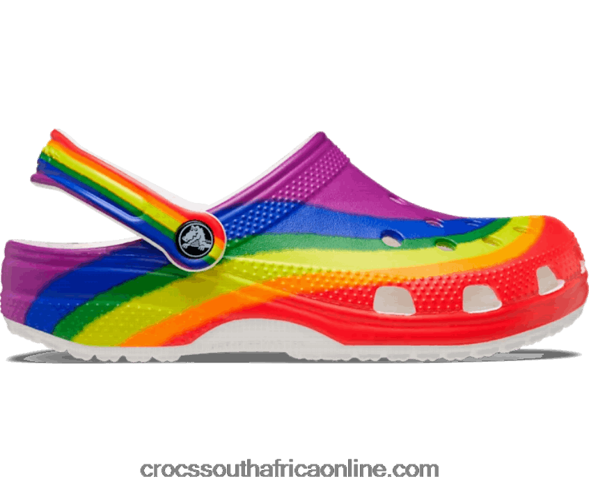 Women Classic Rainbow Dye Clog Rainbow Crocs FBL6TX228