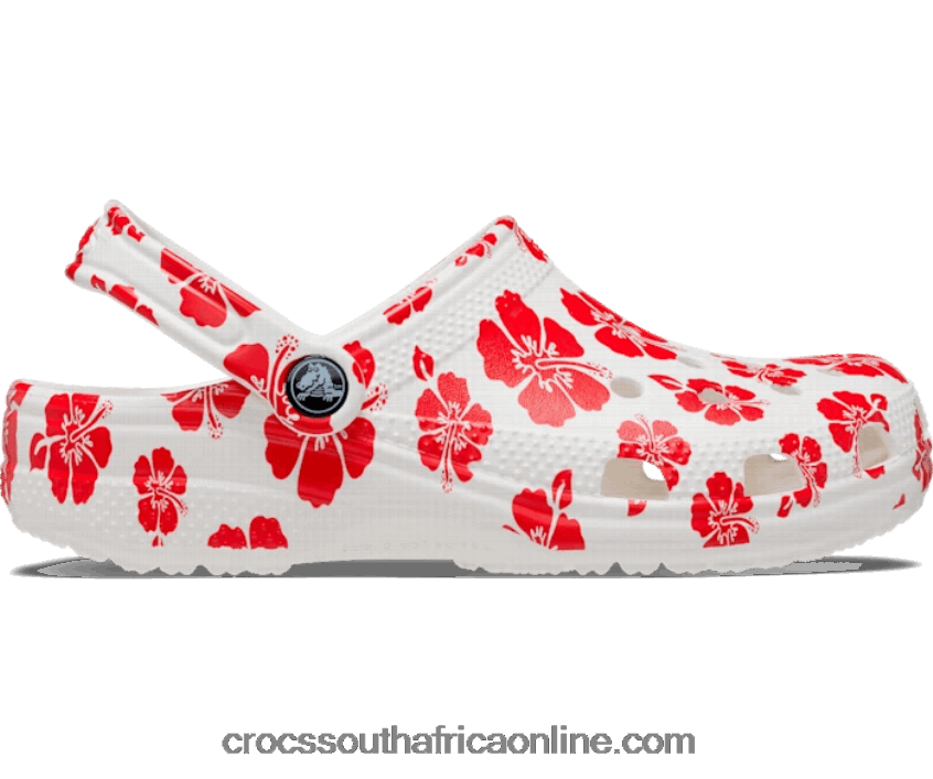 Women Classic Retro Resort Clog White/Flame Crocs FBL6TX243