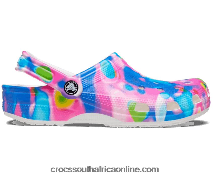 Women Classic Solarized Clog White/Pink Crocs FBL6TX253