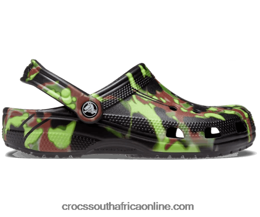 Women Classic Spray Camo Clog Black Crocs FBL6TX74