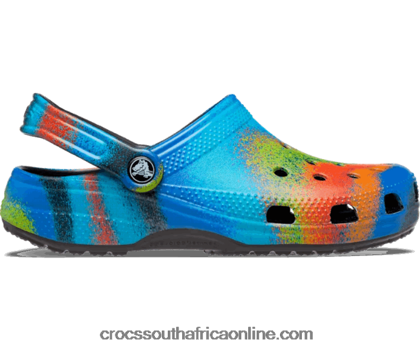 Women Classic Spray Dye Clog Black/Multi Crocs FBL6TX231