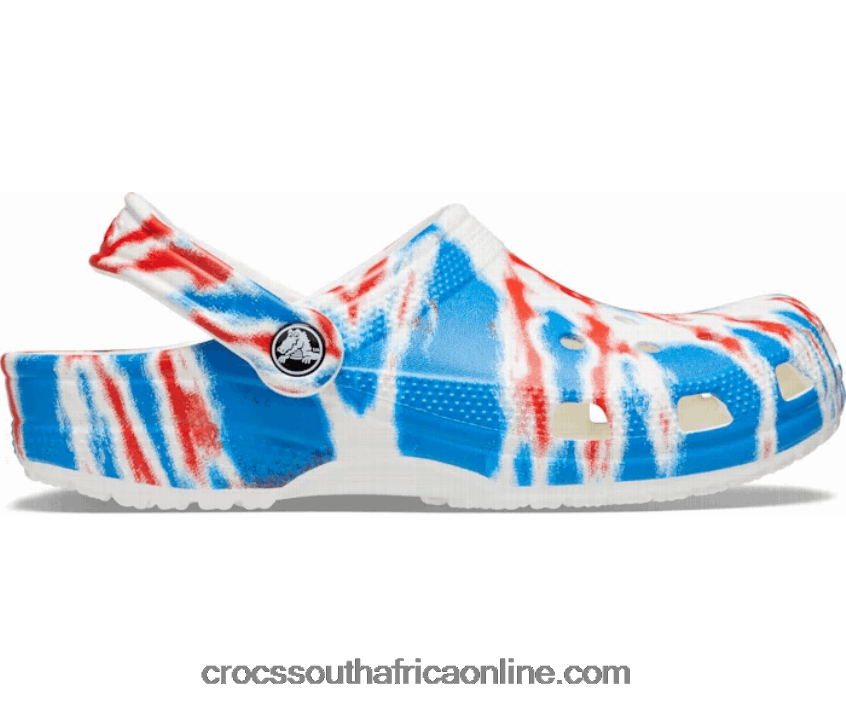 Women Classic Tie-Dye Graphic Clog Multi/White Crocs FBL6TX269