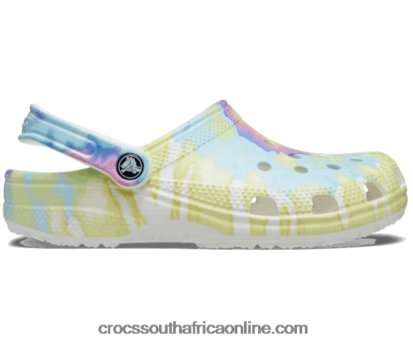 Women Classic Tie-Dye Graphic Clog White/Multi Crocs FBL6TX271