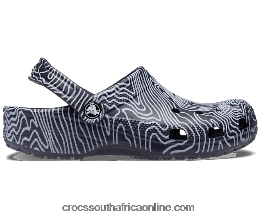 Women Classic Topographic Clog Deep Navy/Multi Crocs FBL6TX134