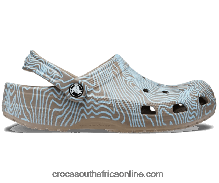 Women Classic Topographic Clog Khaki/Multi Crocs FBL6TX133