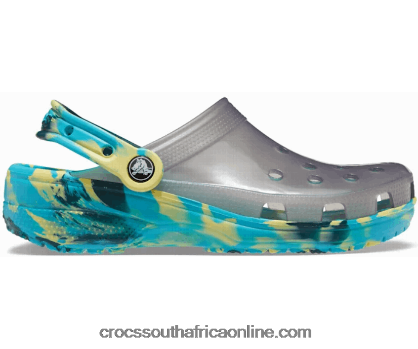 Women Classic Translucent Marbled Clog Black/Multi Crocs FBL6TX283